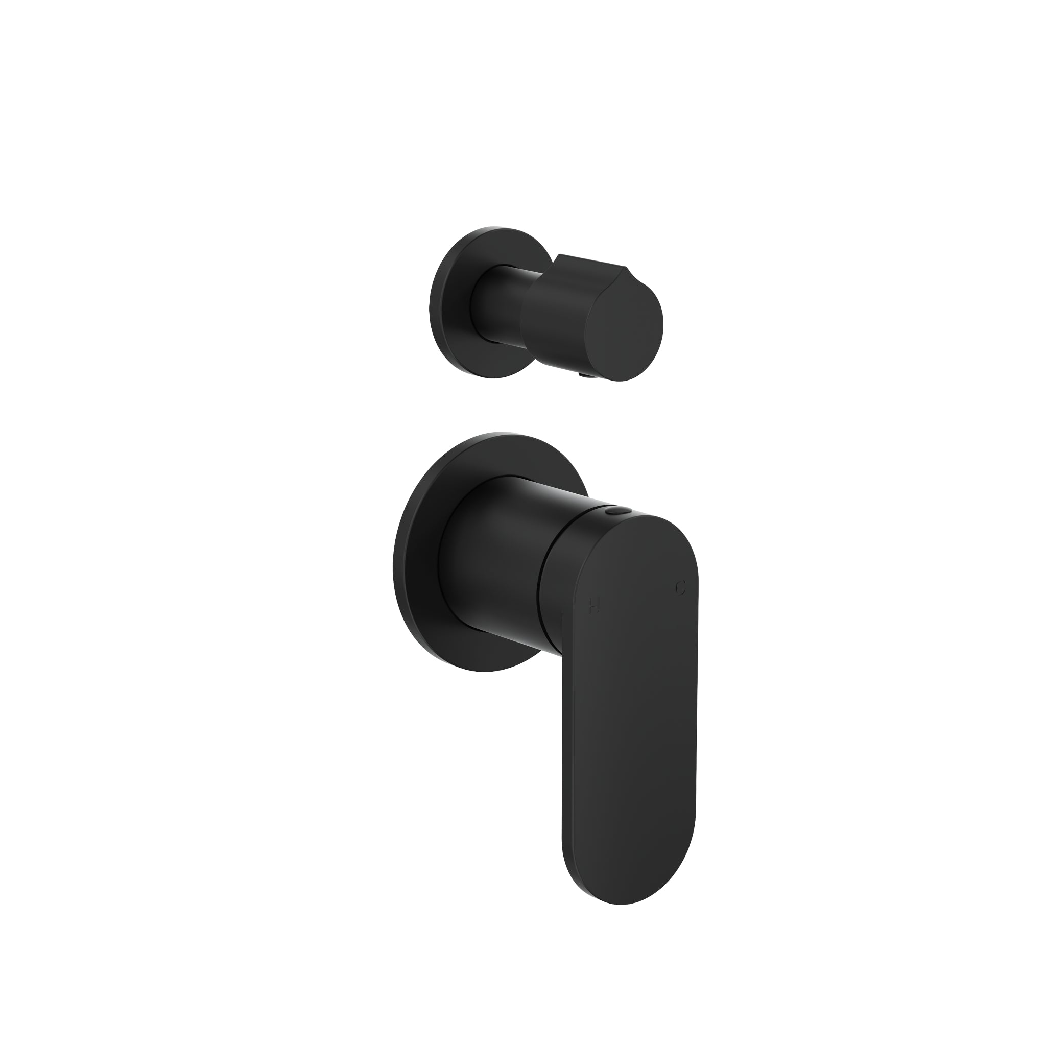 LINSOL CAPO 2-PLATE WALL MIXER WITH DIVERTOR MATTE BLACK