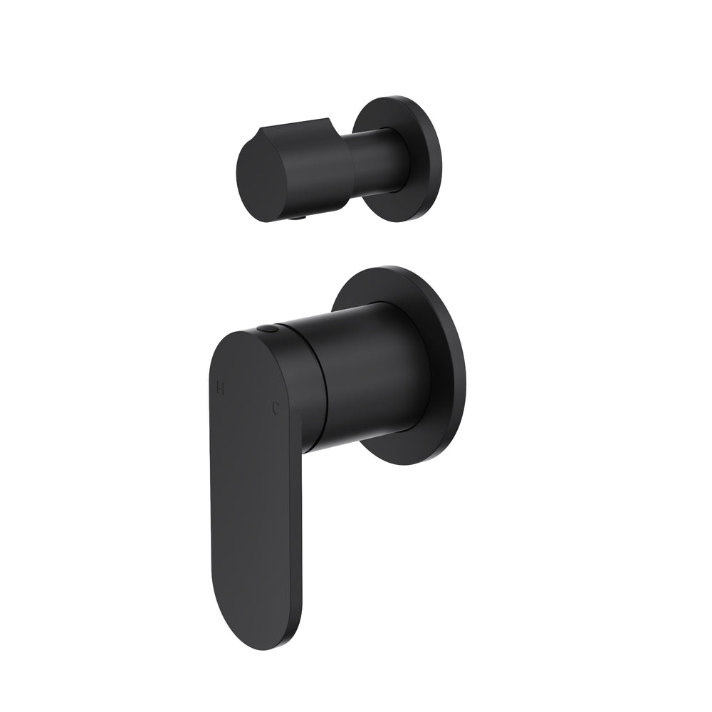 LINSOL CAPO 2-PLATE WALL MIXER WITH DIVERTER MATTE BLACK