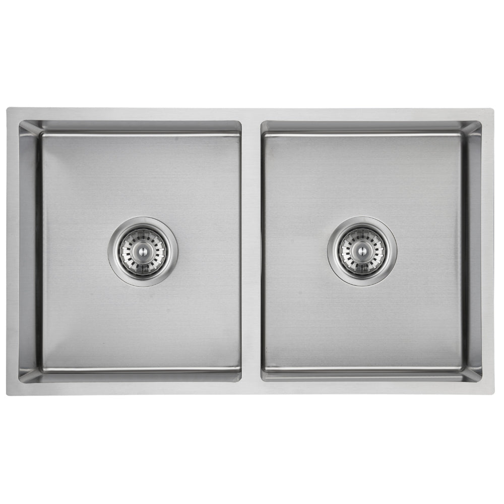 IKON CORA DOUBLE BOWL UNDERMOUNT SINK STAINLESS STEEL 750MM