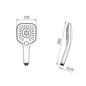 OLIVERI MONACO HAND SHOWER HEAD 262MM BRUSHED NICKEL
