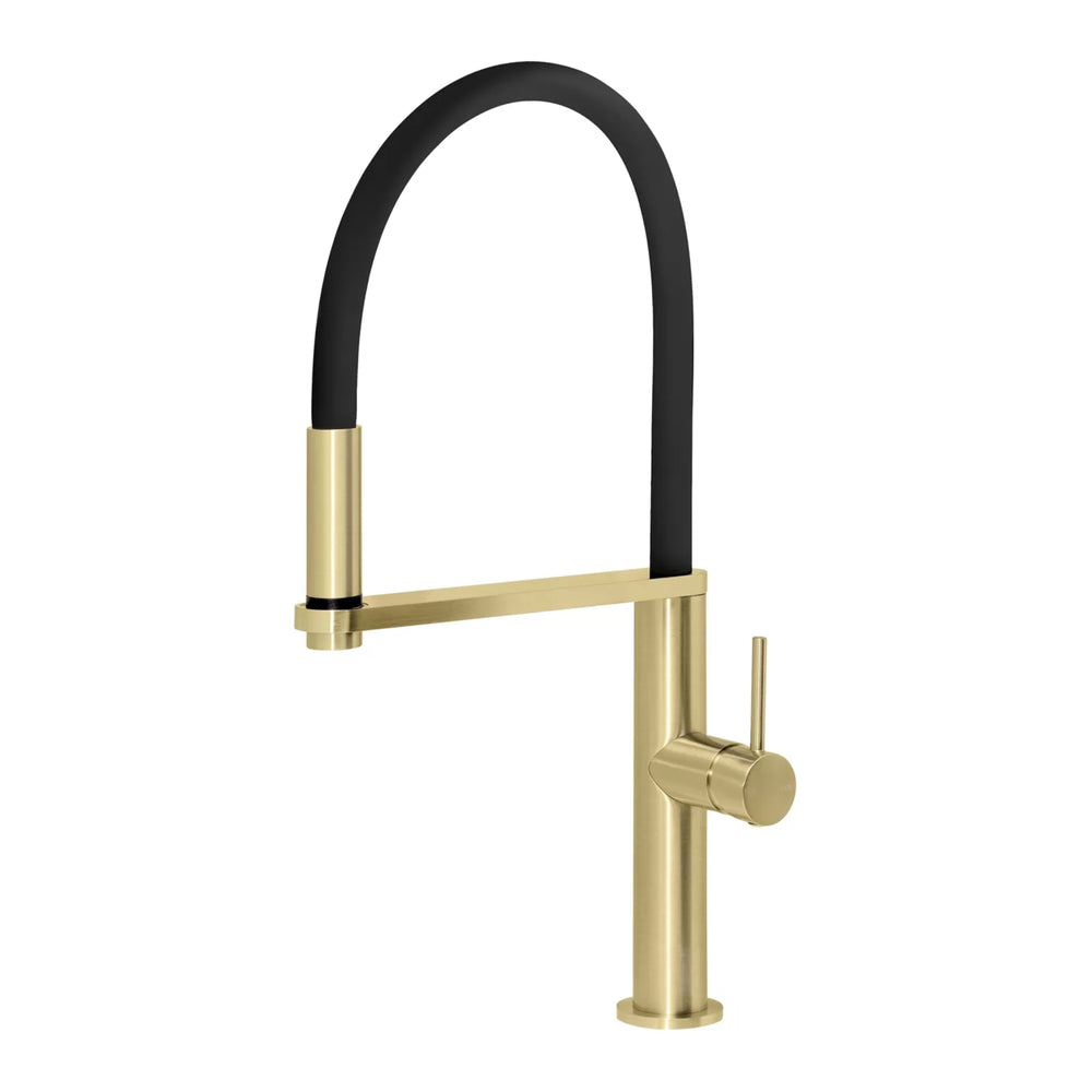 PHOENIX BLIX FLEXIBLE HOSE SINK MIXER 447MM BRUSHED GOLD