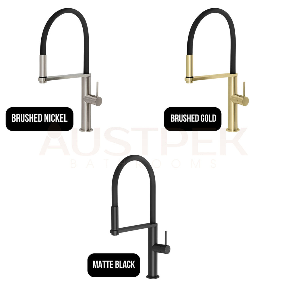 PHOENIX BLIX FLEXIBLE HOSE SINK MIXER 447MM BRUSHED NICKEL