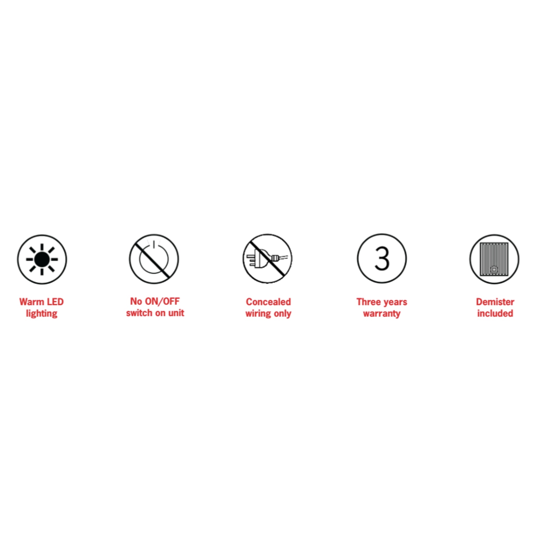 THERMOGROUP ABLAZE PREMIUM RS RANGE BACK-LIT MIRROR 600MM