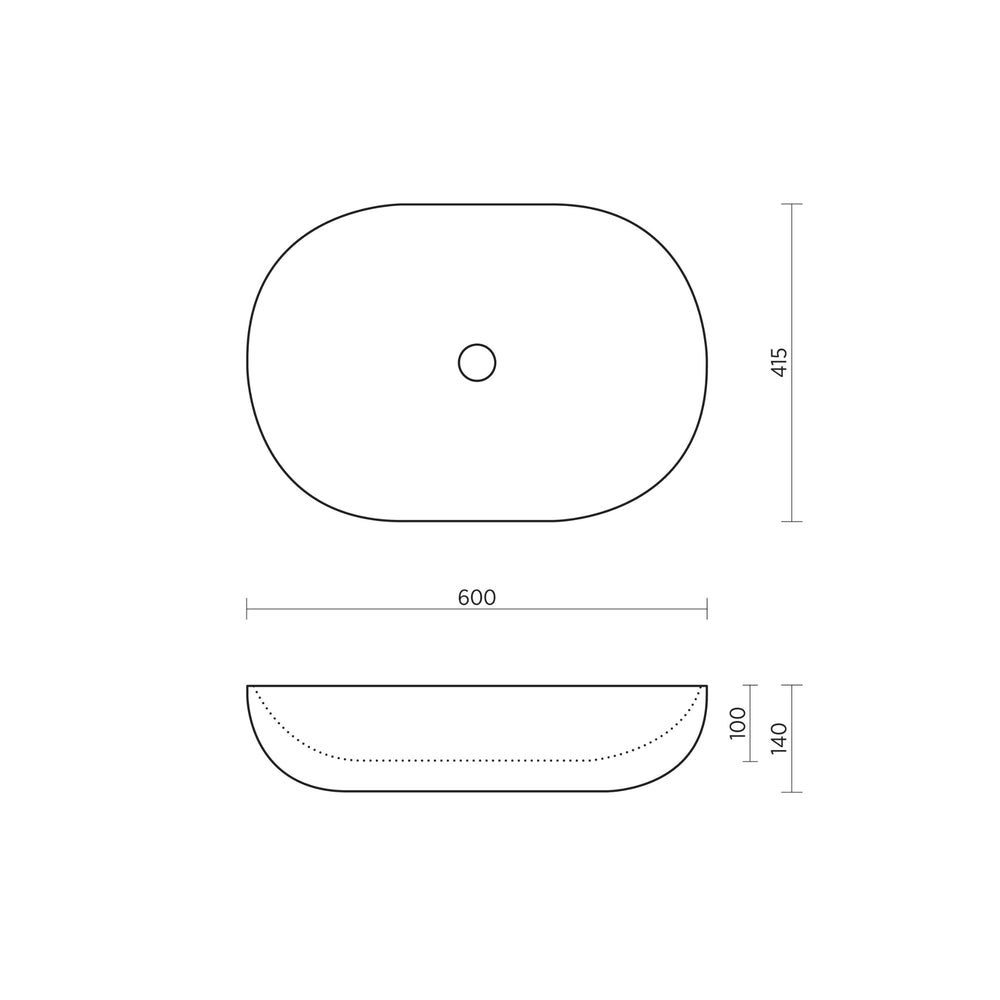 SEIMA ARKO 600 ABOVE COUNTER BASIN GLOSS WHITE 600MM