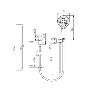 OLIVERI ROME CARE SHOWER KIT 218MM CHROME