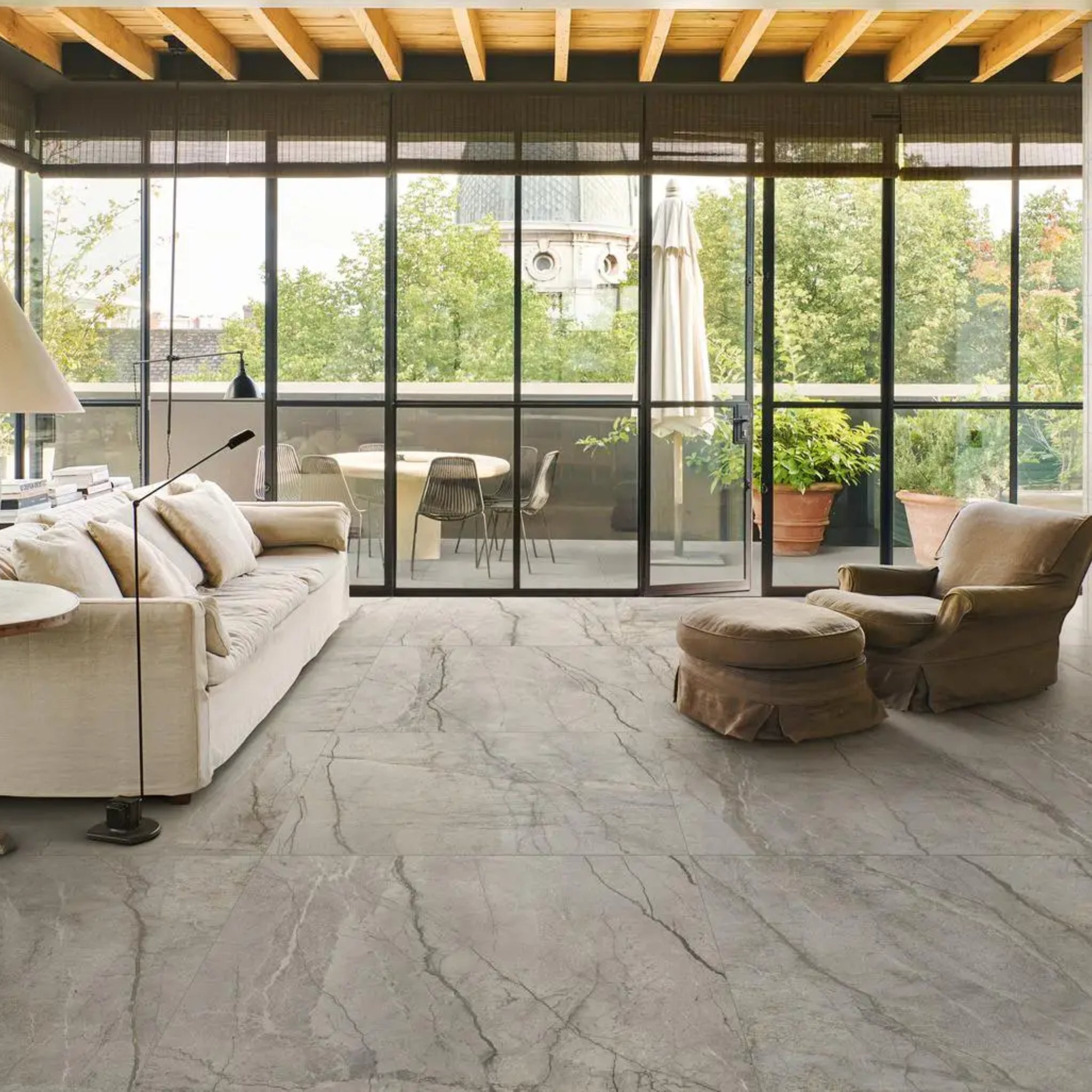 MARAZZI MYSTONE SILVER ROOT GREY NATURALE 600X600MM SQUARE TILE (PER BOX)