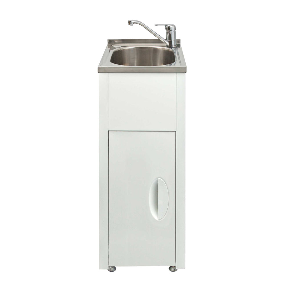 SEIMA TILOS 380 LAUNDRY CABINET WITH STAINLESS STEEL TUB WHITE 380MM