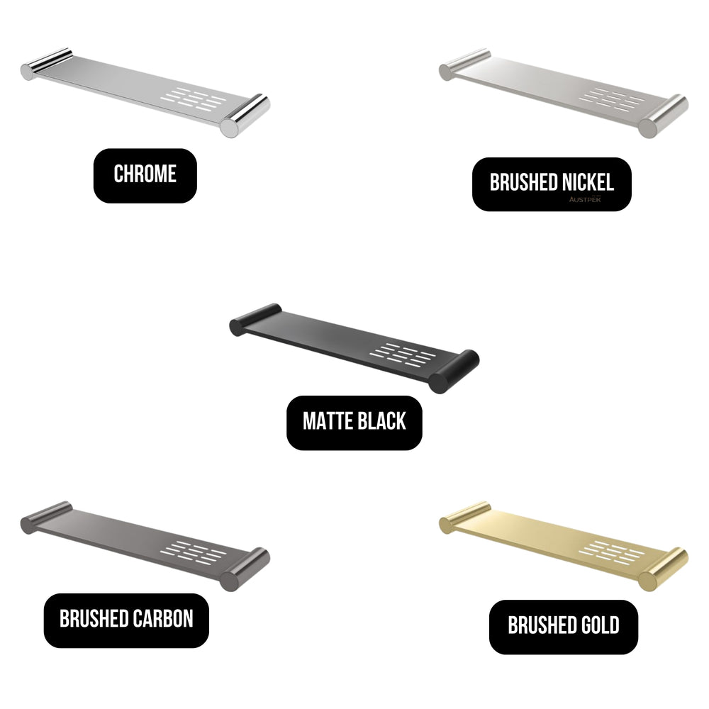 PHOENIX VIVID SLIMLINE METAL SHELF BRUSHED NICKEL 370MM