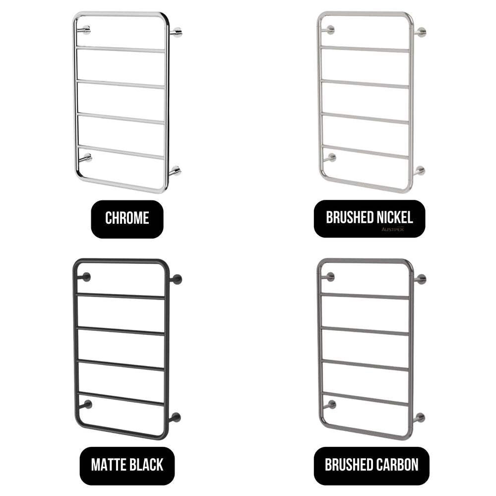 PHOENIX VIVID SLIMLINE NON-HEATED TOWEL RAIL BRUSHED CARBON 500MM