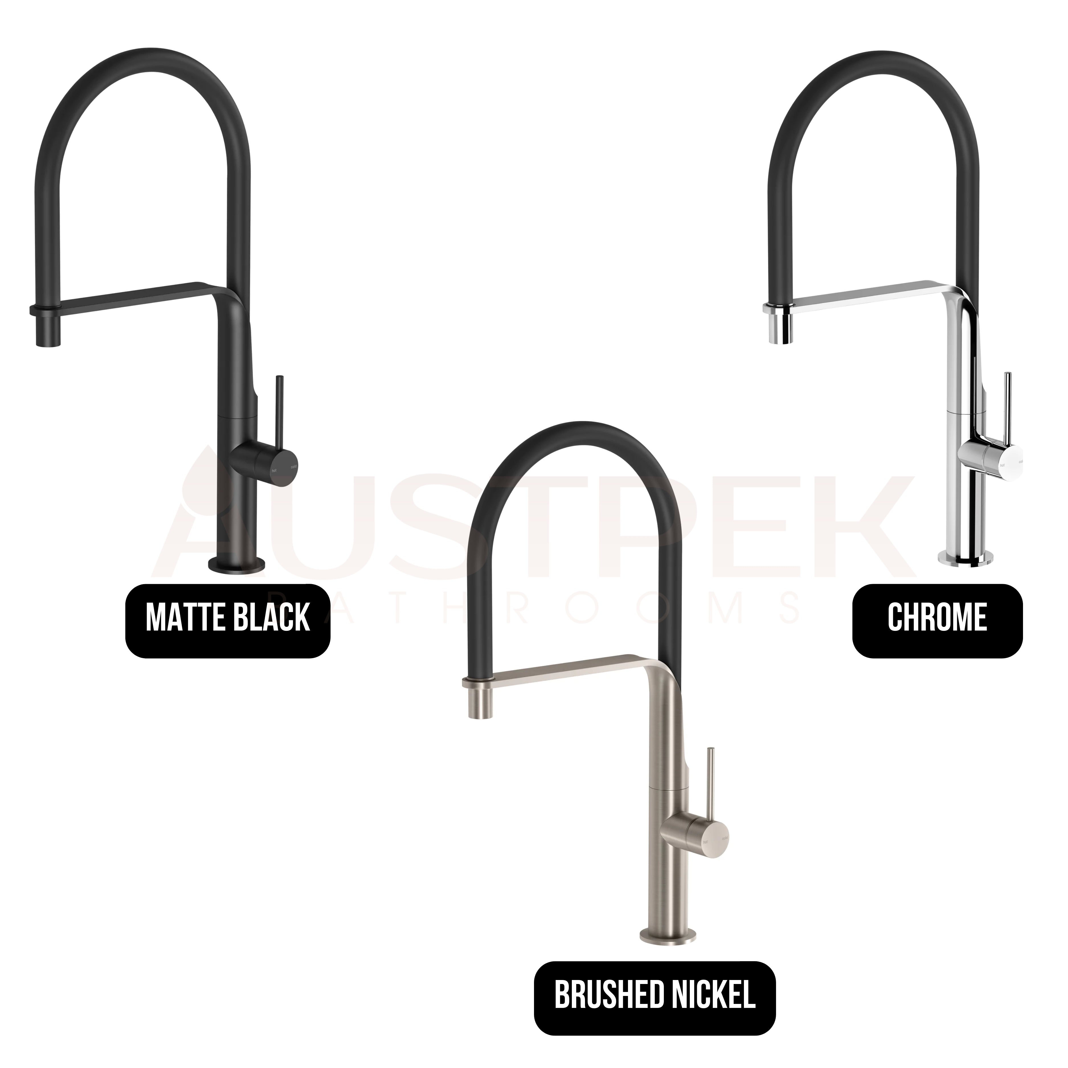 PHOENIX VIDO FLEXIBLE HOSE SINK MIXER 450MM MATTE BLACK