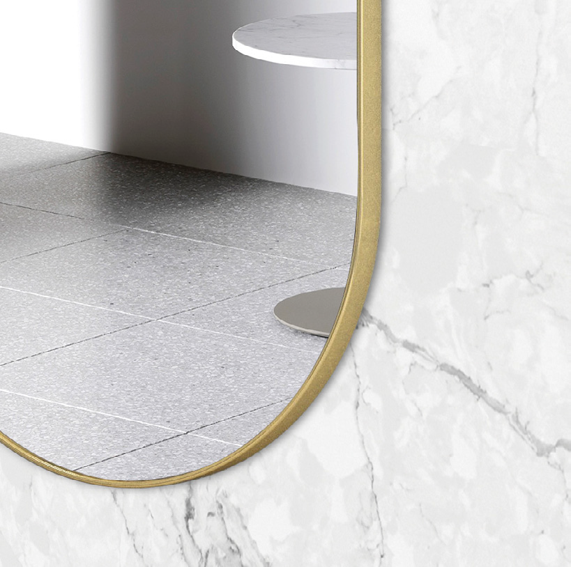 OTTI NOOSA GOLD OVAL MIRROR 450X900MM