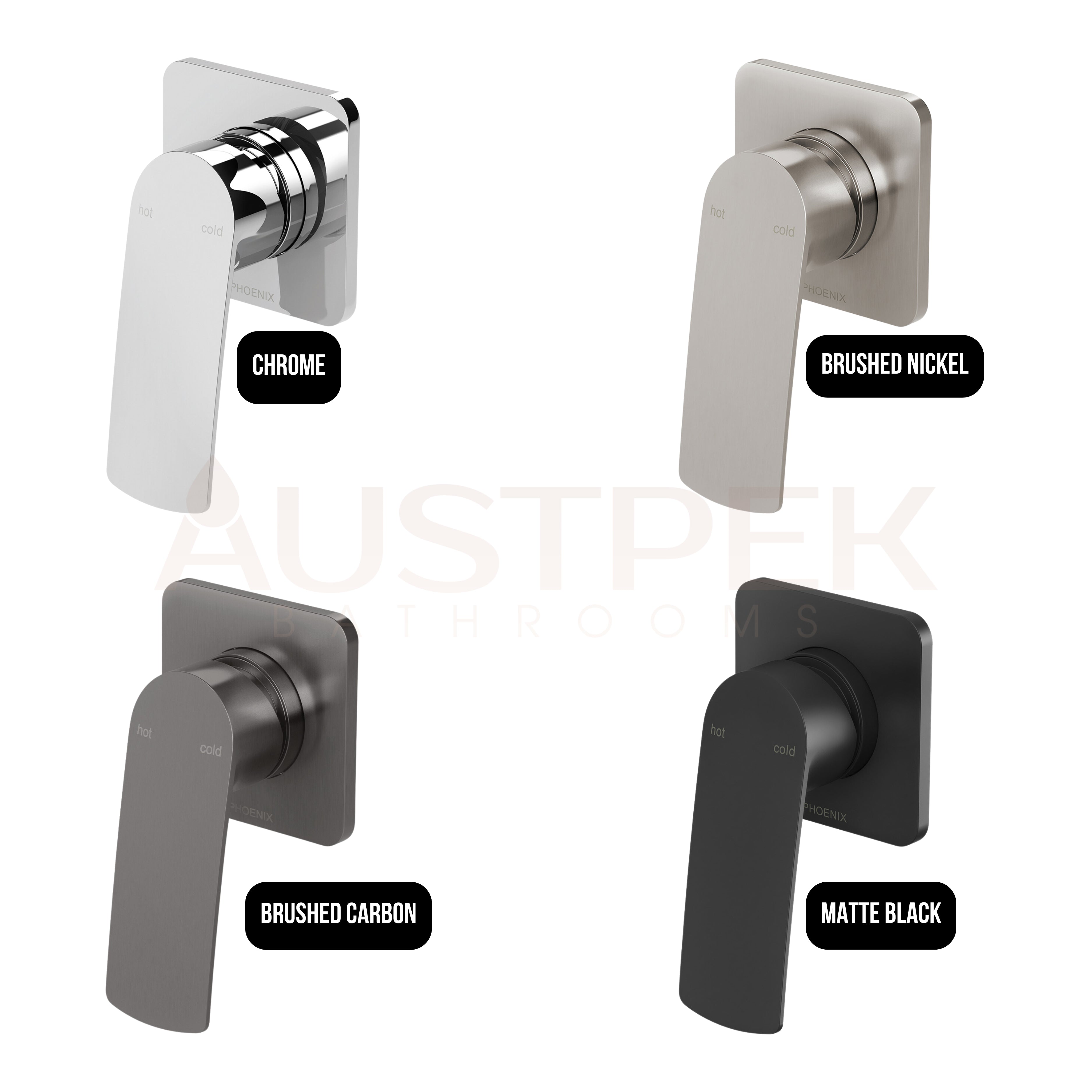 PHOENIX MEKKO SWITCHMIX LEAD FREE WALL MIXER W/ SQUARE BACKPLATE FIT-OFF AND ROUGH-IN KIT CHROME