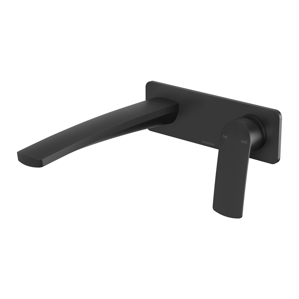 PHOENIX MEKKO SWITCHMIX LEAD FREE WALL BASIN / BATH MIXER SET COMPLETE KIT 200MM MATTE BLACK