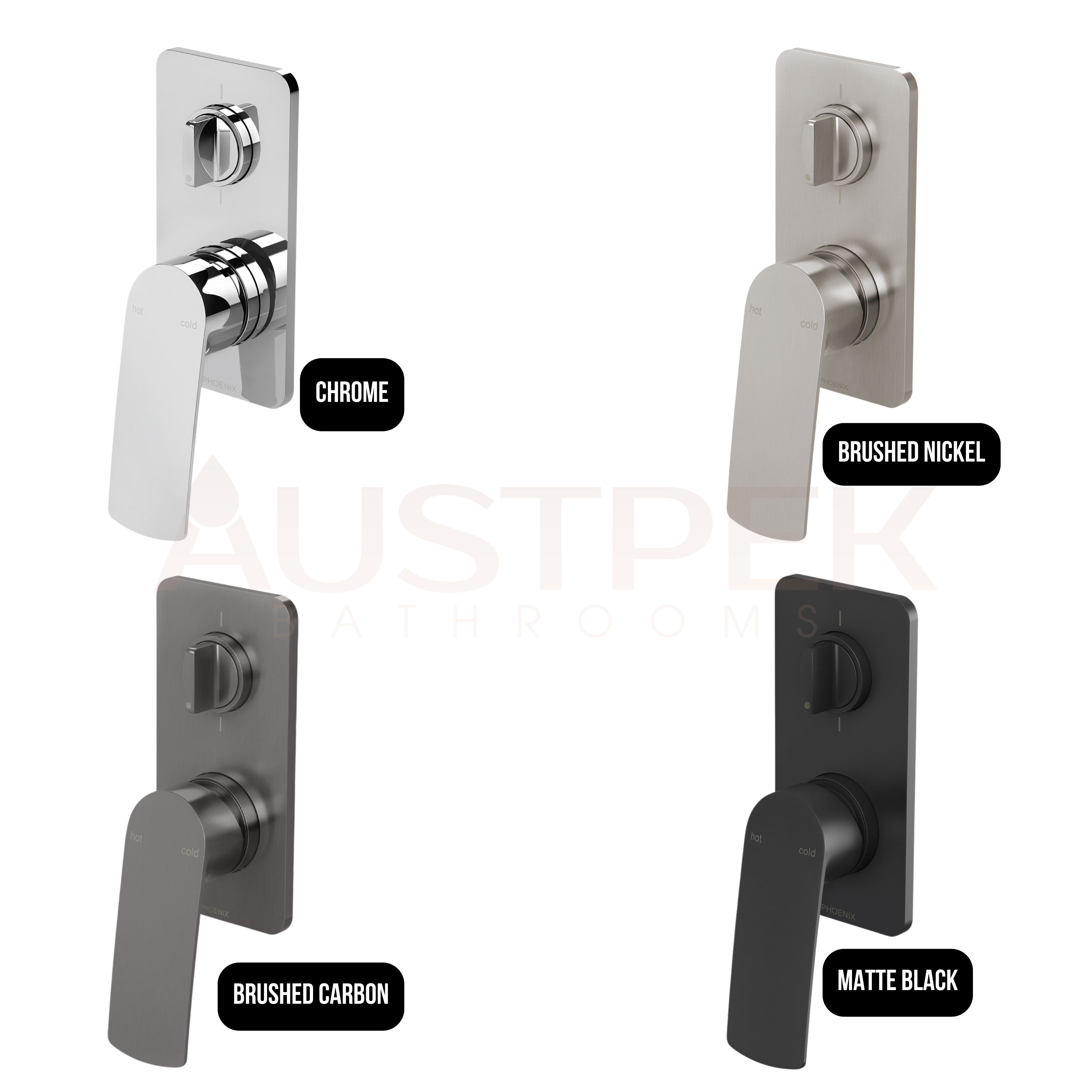 PHOENIX MEKKO SWITCHMIX LEAD FREE SHOWER / BATH DIVERTER MIXER FIT-OFF AND ROUGH-IN KIT BRUSHED NICKEL