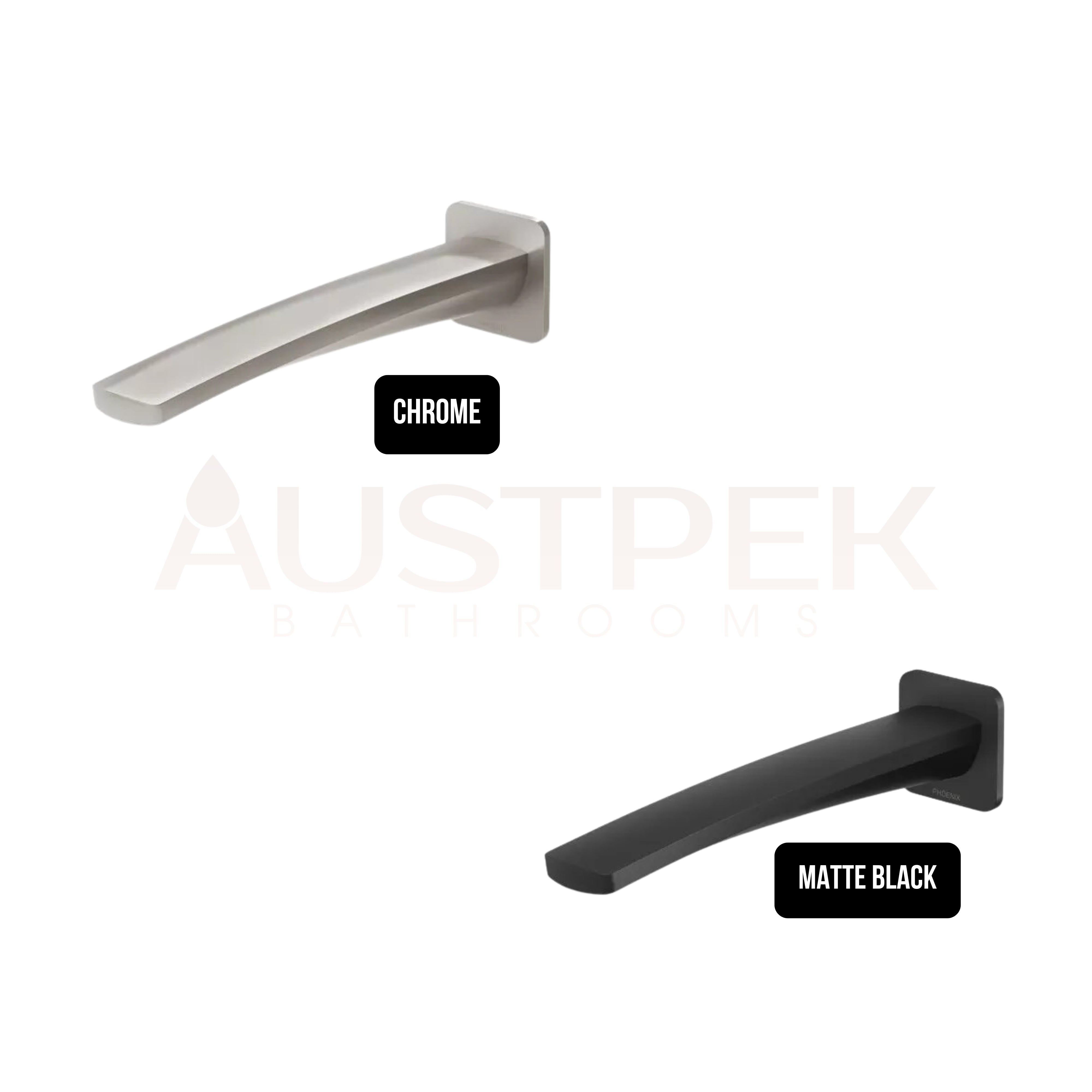 PHOENIX MEKKO LEAD FREE WALL BATH OUTLET 200MM BRUSHED NICKEL