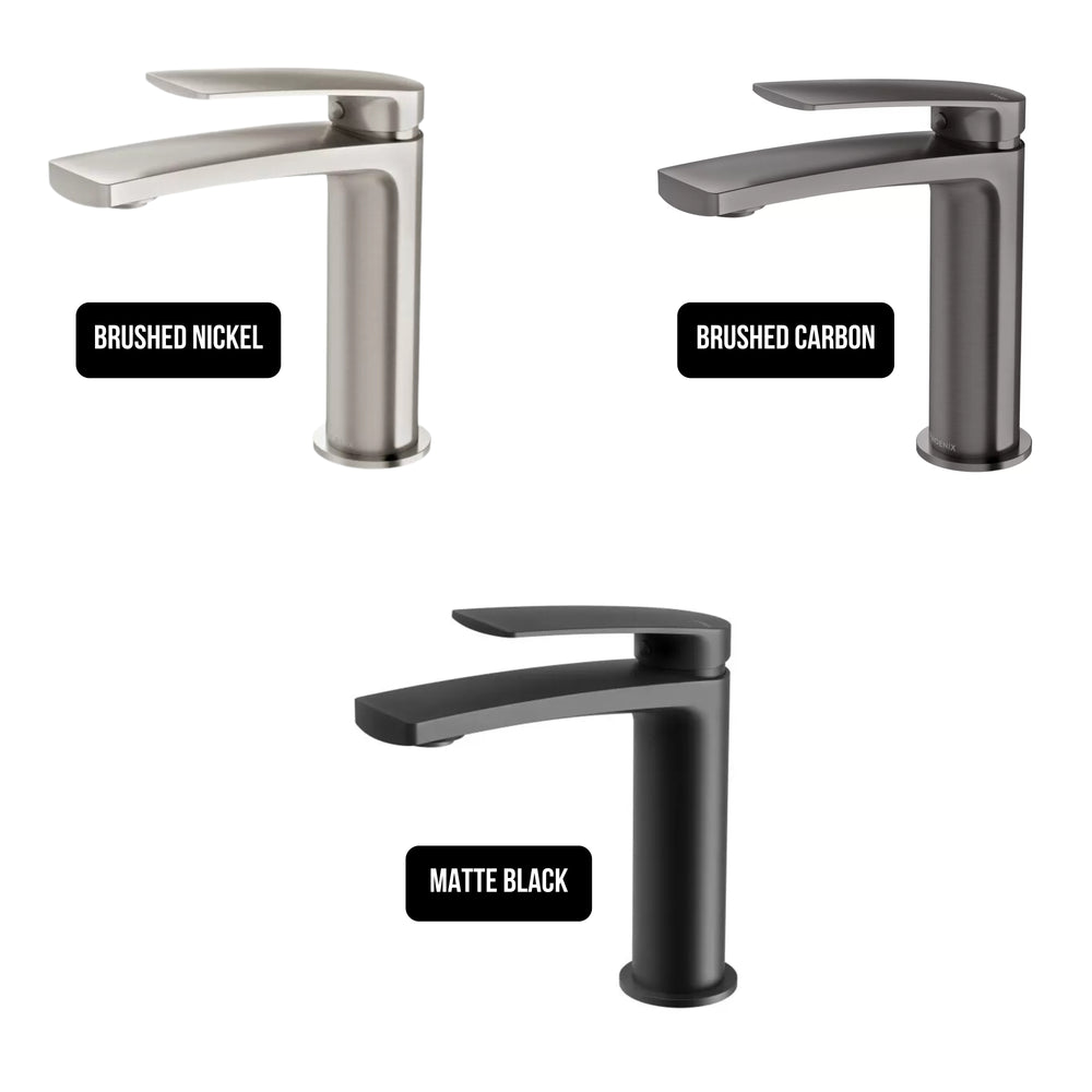 PHOENIX MEKKO LEAD FREE BASIN MIXER 164MM BRUSHED CARBON