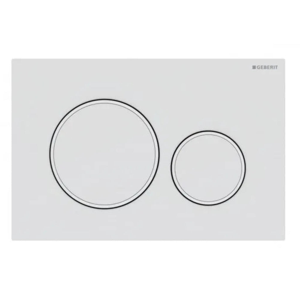 GEBERIT SIGMA 20 ROUND BUTTON FINGERPRINT RESISTANT FLUSH PLATE 246MM MATTE WHITE