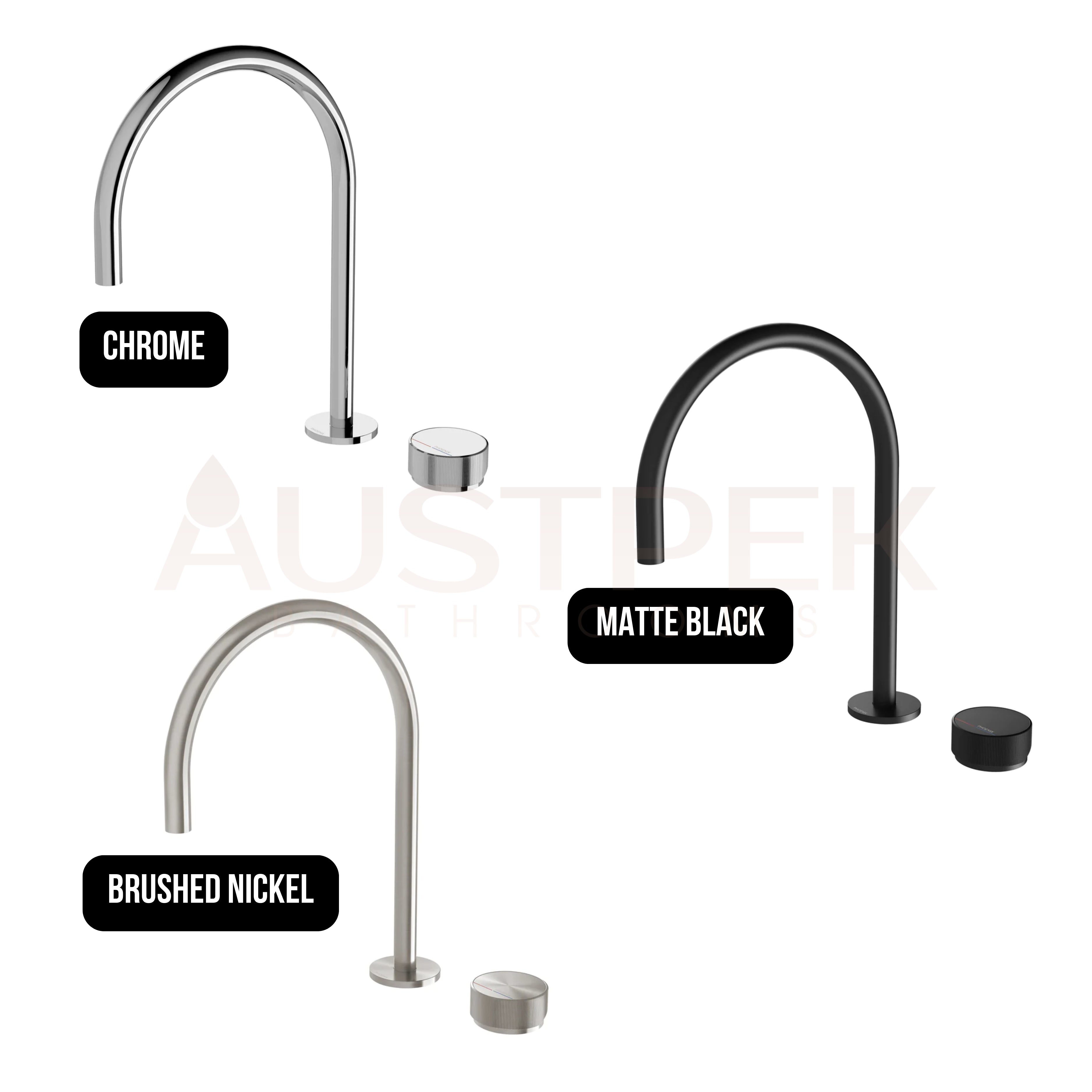PHOENIX AXIA HOB GOOSENECK SINK MIXER SET 316MM MATTE BLACK