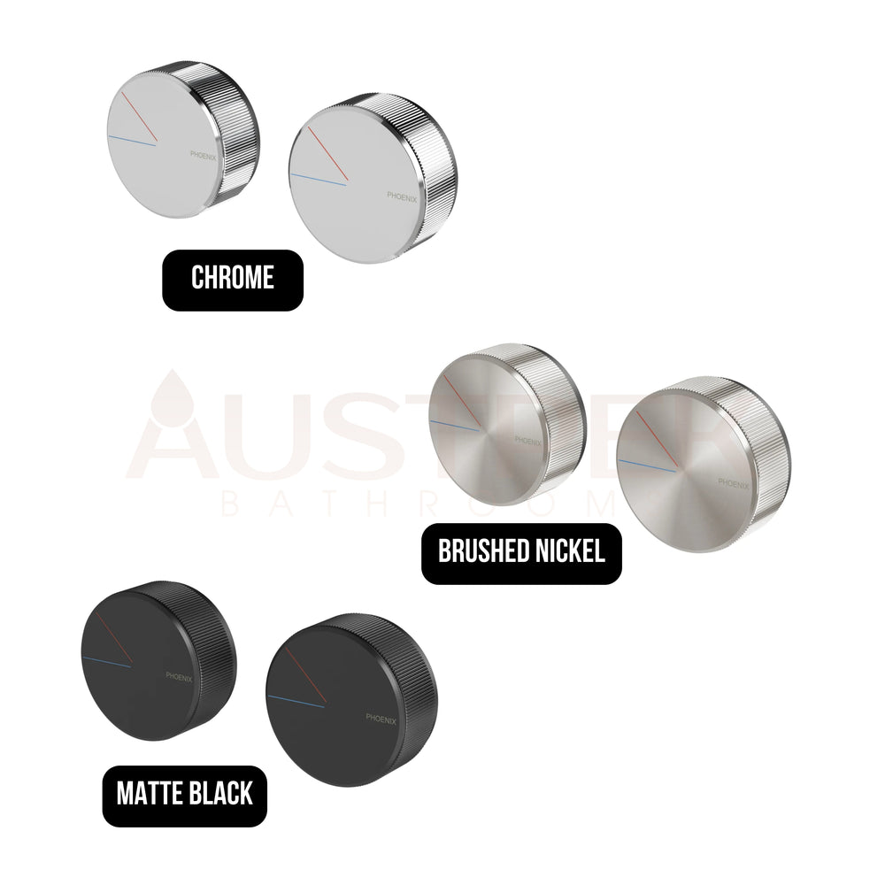 PHOENIX AXIA TWIN SHOWER WALL MIXER BRUSHED NICKEL