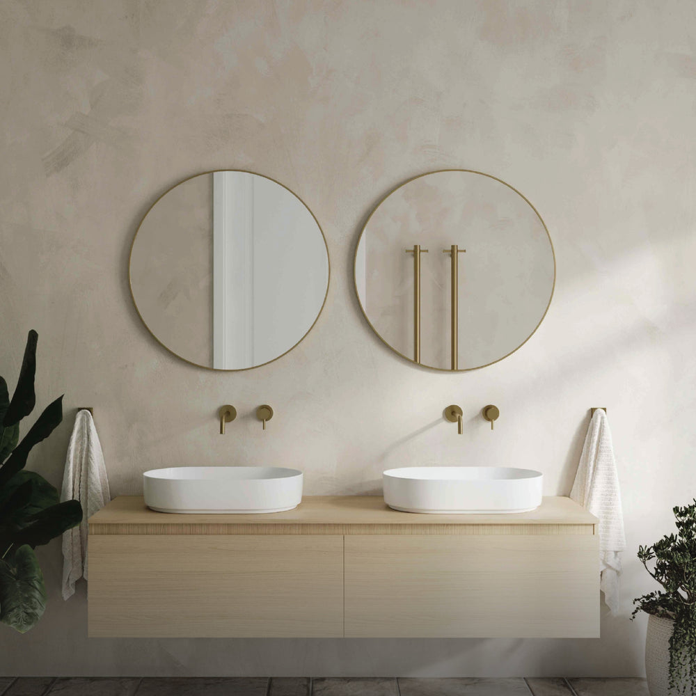 THERMOGROUP ABLAZE ROUND WHITE FRAMED MIRROR 900MM