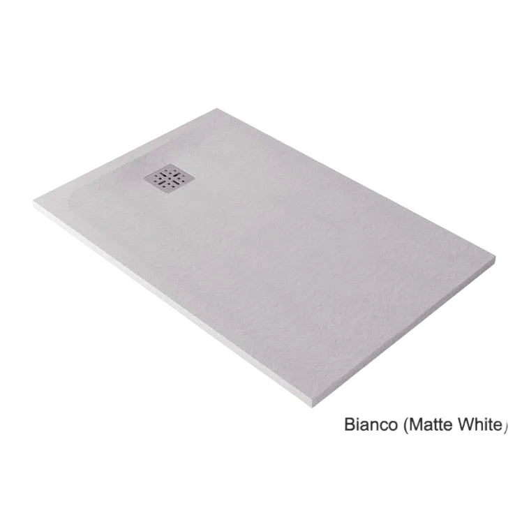 DOMUS LIVING PIETRA BIANCO SHOWER FLOOR WITH TILING LIPS 912X912MM 2 LIPS L/R CORNER MATTE WHITE - Room Shot