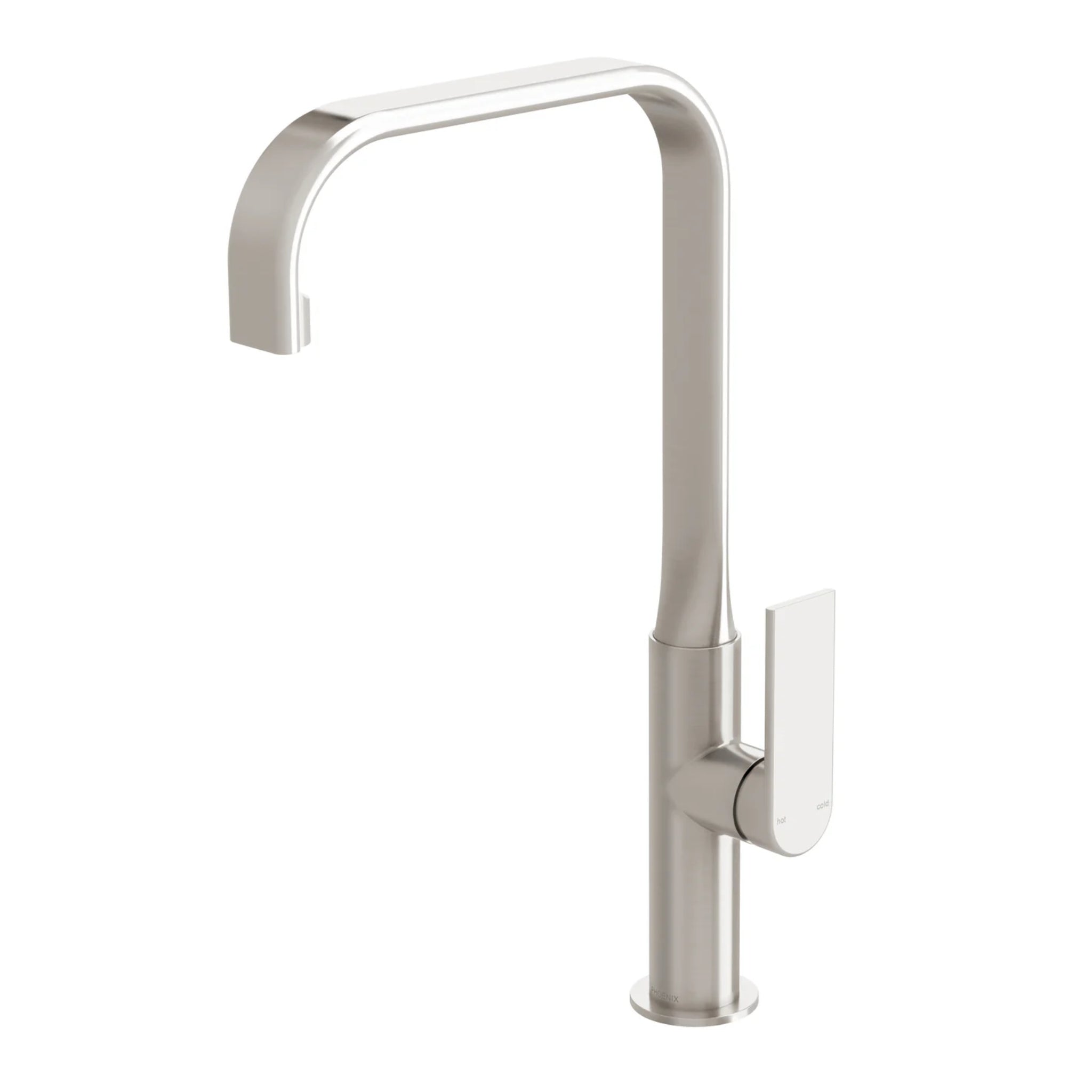 PHOENIX TEEL SQUARELINE LEAD FREE SINK MIXER 200MM BRUSHED NICKEL