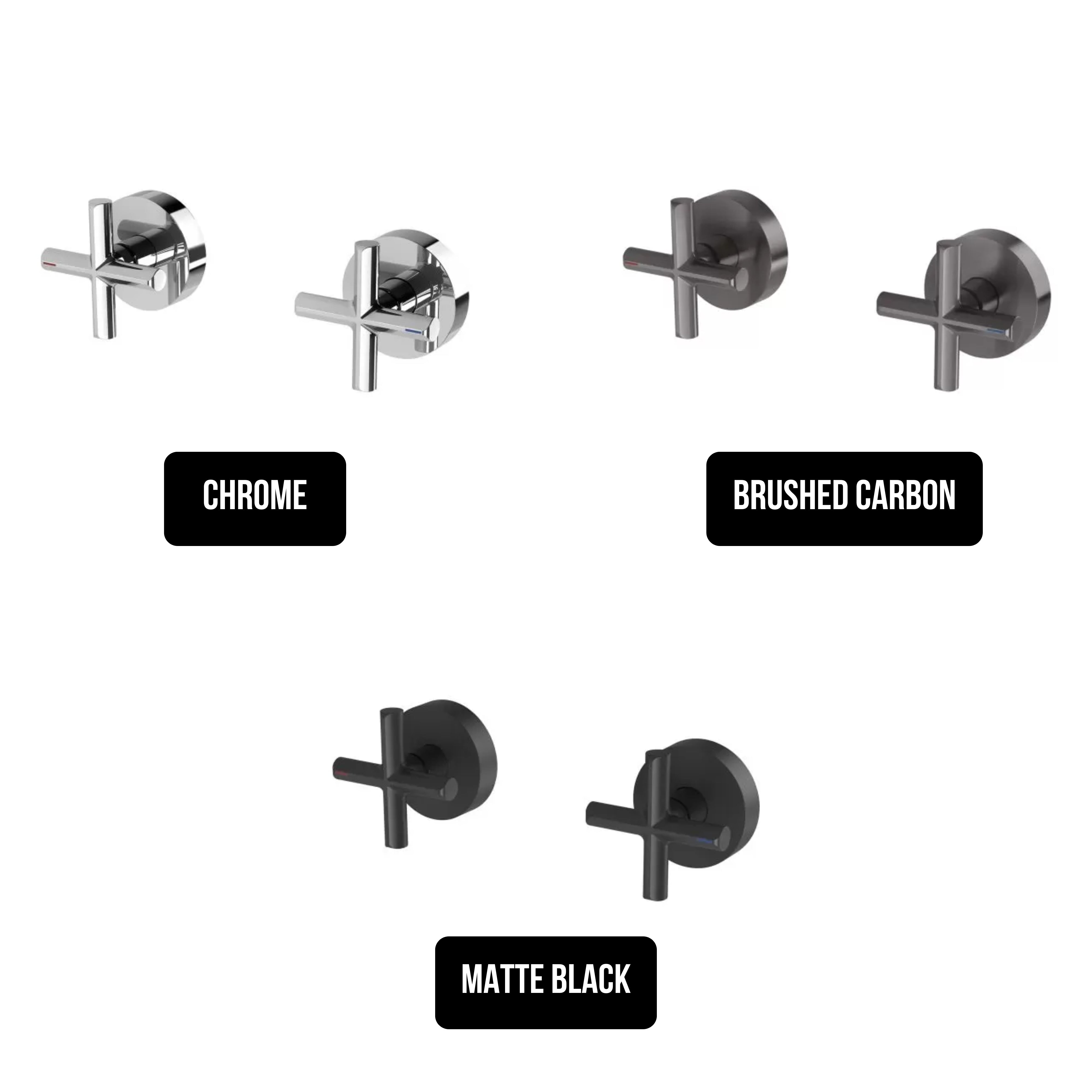 PHOENIX VIVID SLIMLINE LEAD FREE PLUS WALL TOP ASSEMBLIES BRUSHED CARBON