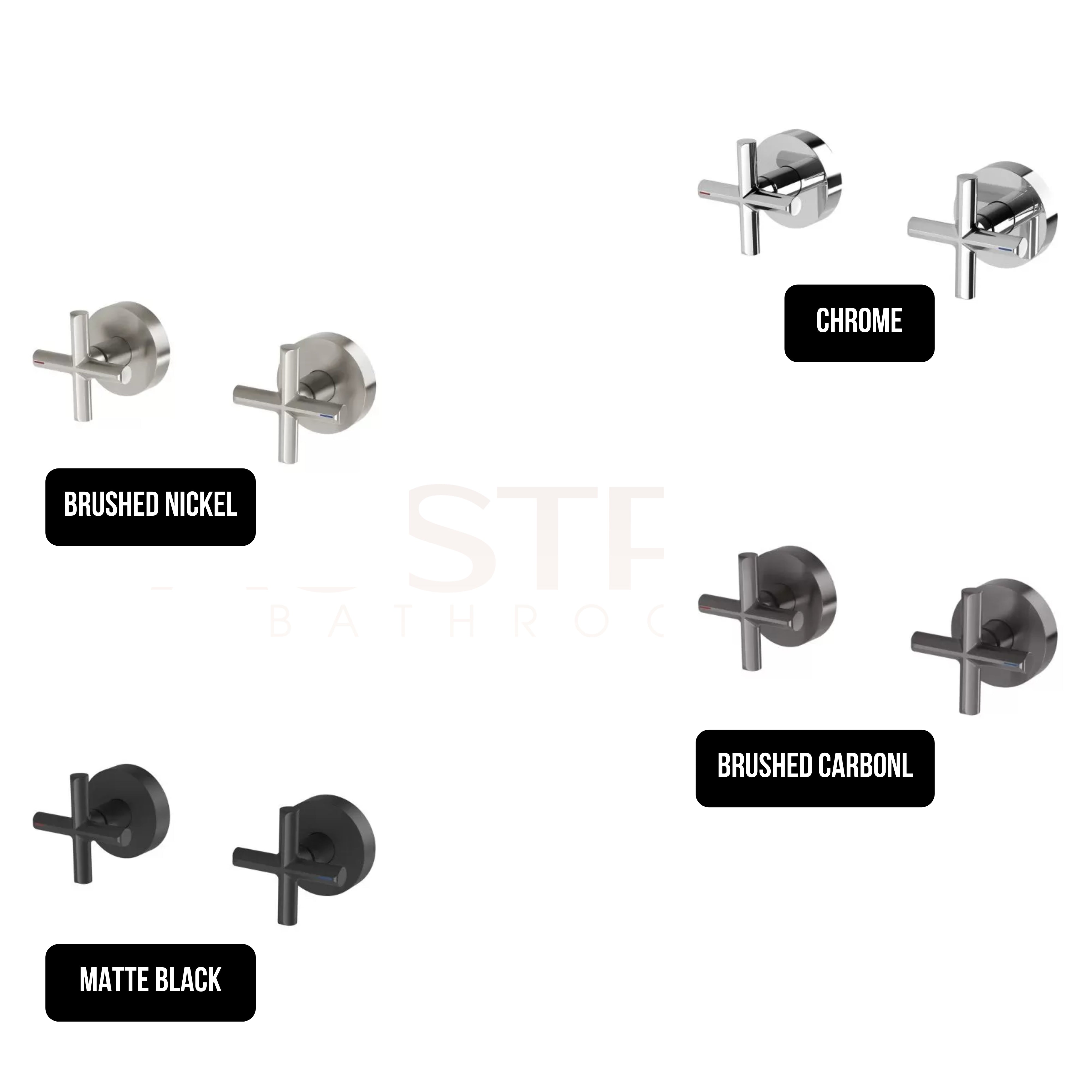 PHOENIX VIVID SLIMLINE PLUS LEAD FREE WALL TOP ASSEMBLIES EXTENDED SPINDLES MATTE BLACK