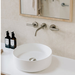 PHOENIX VIVID SLIMLINE PLUS WALL BASIN / BATH OUTLET 194MM BRUSHED NICKEL