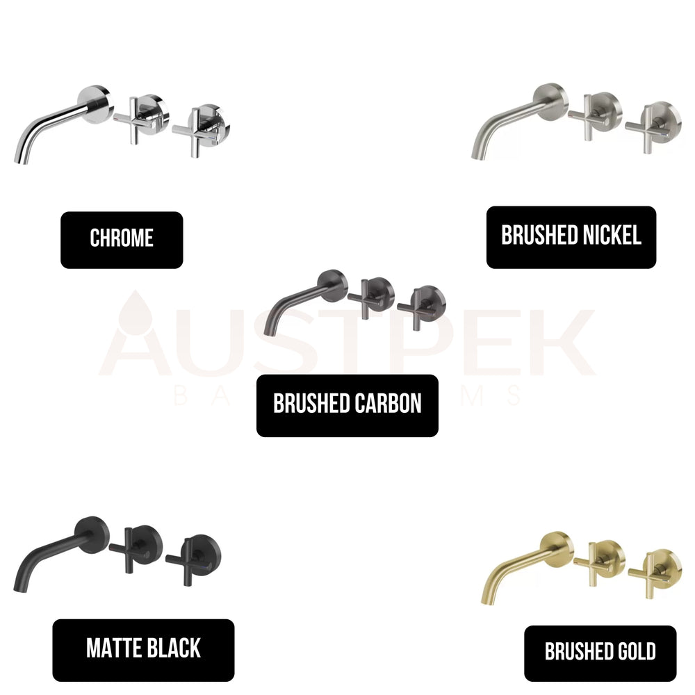 PHOENIX VIVID SLIMLINE PLUS LEAD FREE WALL BASIN / BATH HOSTESS SET 185MM BRUSHED NICKEL