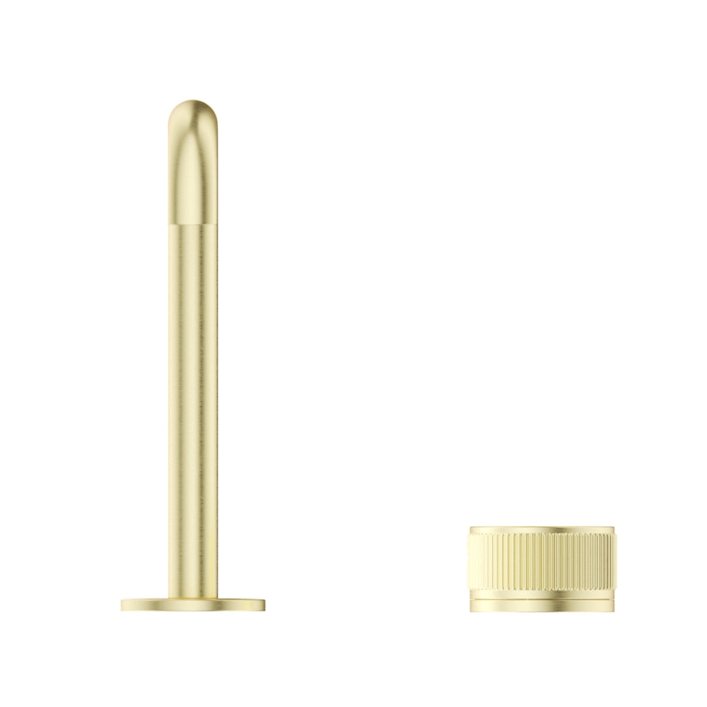 BELLA VISTA MICA LEAD FREE FLUTED SOFT-SQUARE HOB BASIN MIXER SET 205MM FRENCH GOLD