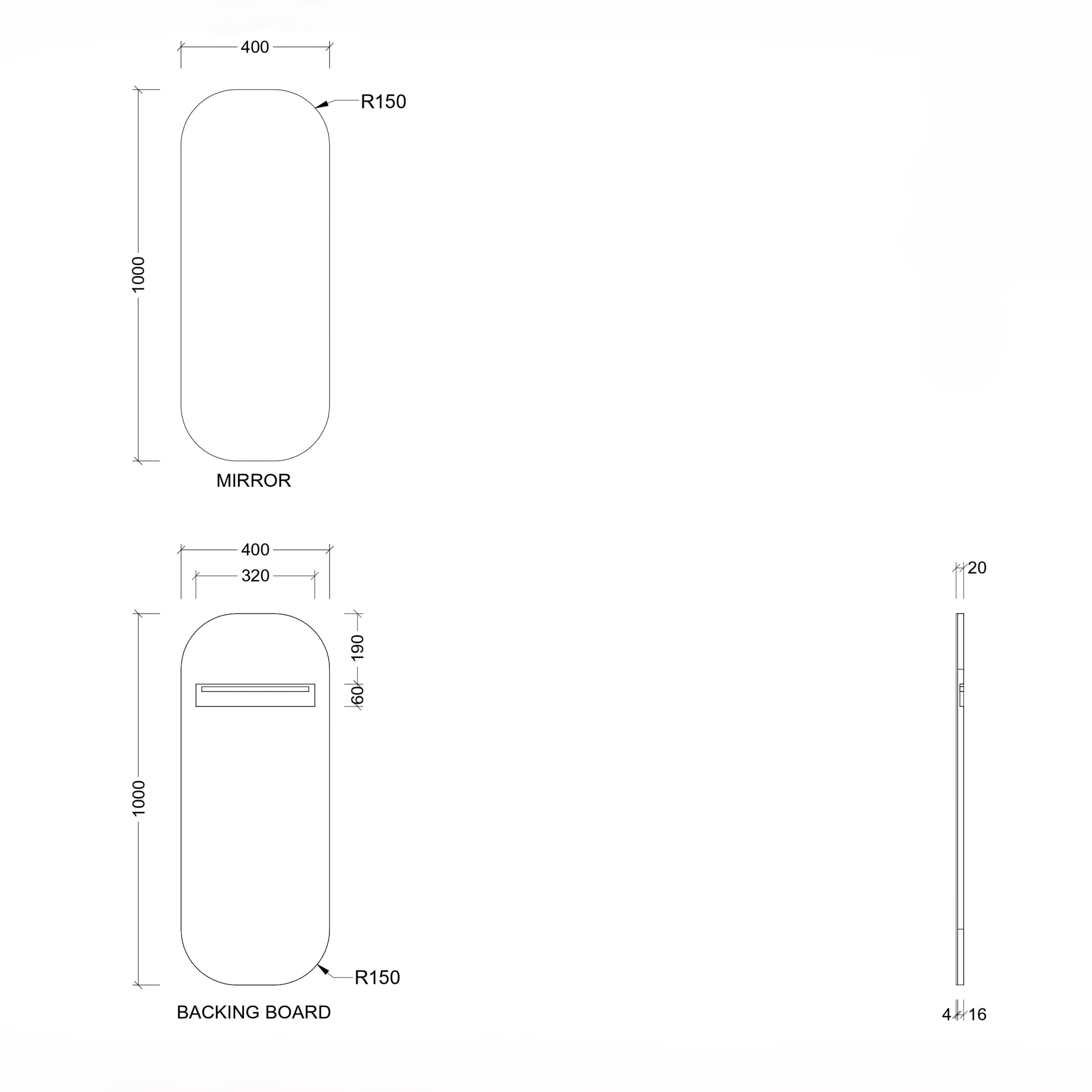 TIMBERLINE JAZZ ARCH CUSTOM MIRROR (ALL SIZING)
