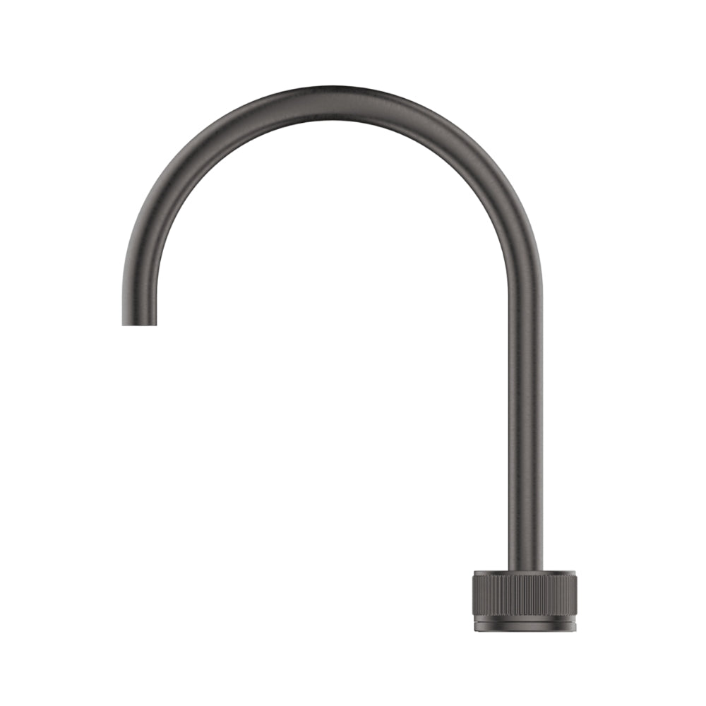 BELLA VISTA MICA FLUTED LEAD FREE GOOSENECK HOB SINK/BASIN MIXER SET 311MM GUN METAL
