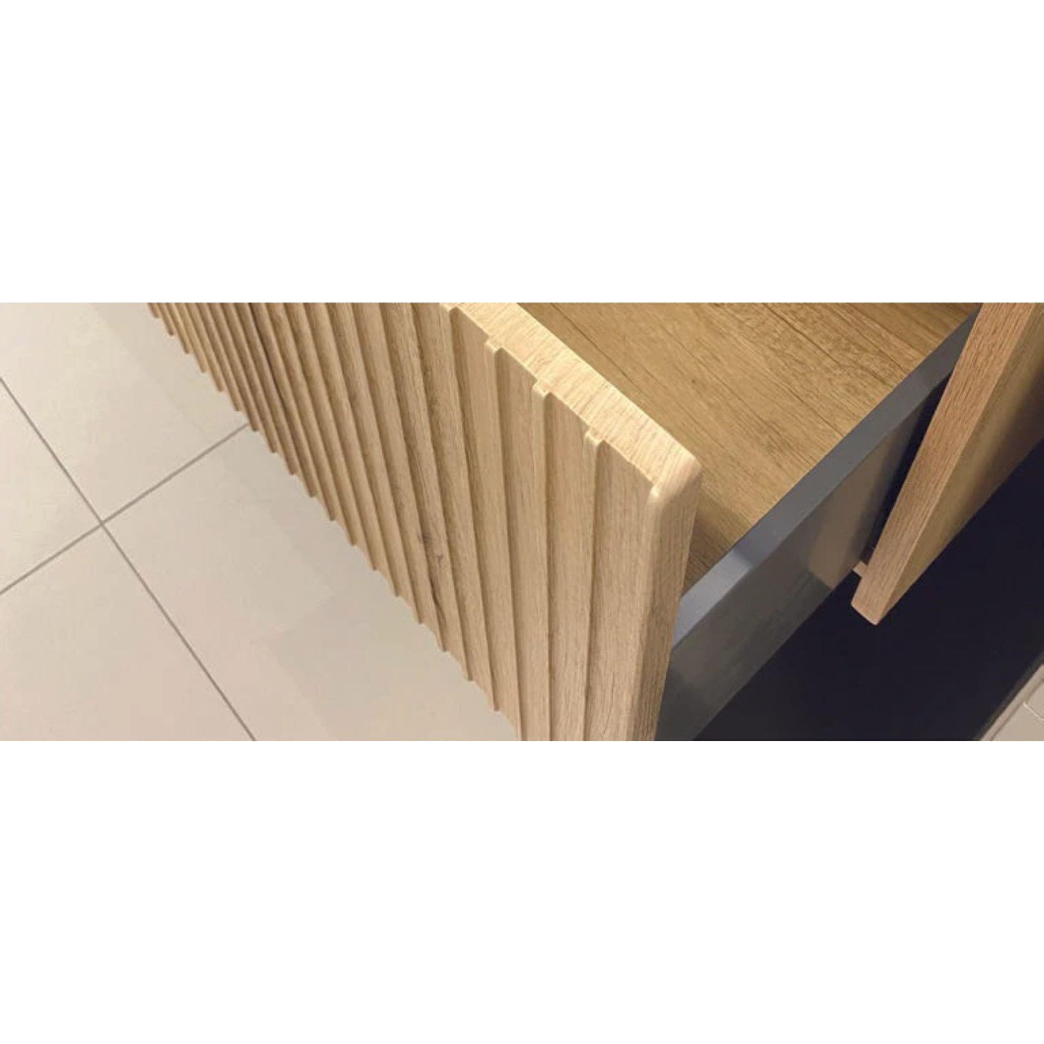 FIENZA ALINA SCANDI OAK FLUTED 1200MM SINGLE BOWL WALL HUNG VANITY