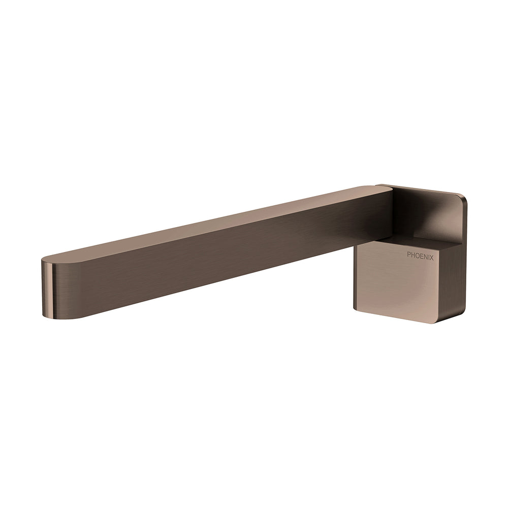 PHOENIX DESIGNER SWIVEL BATH OUTLET 230MM SQUARE BRUSHED BRONZE