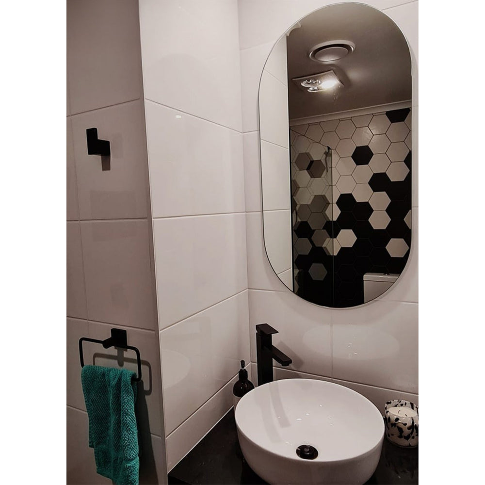 THERMOGROUP ABLAZE PILL SHAPE MIRROR WITH HANGERS 500X1000MM