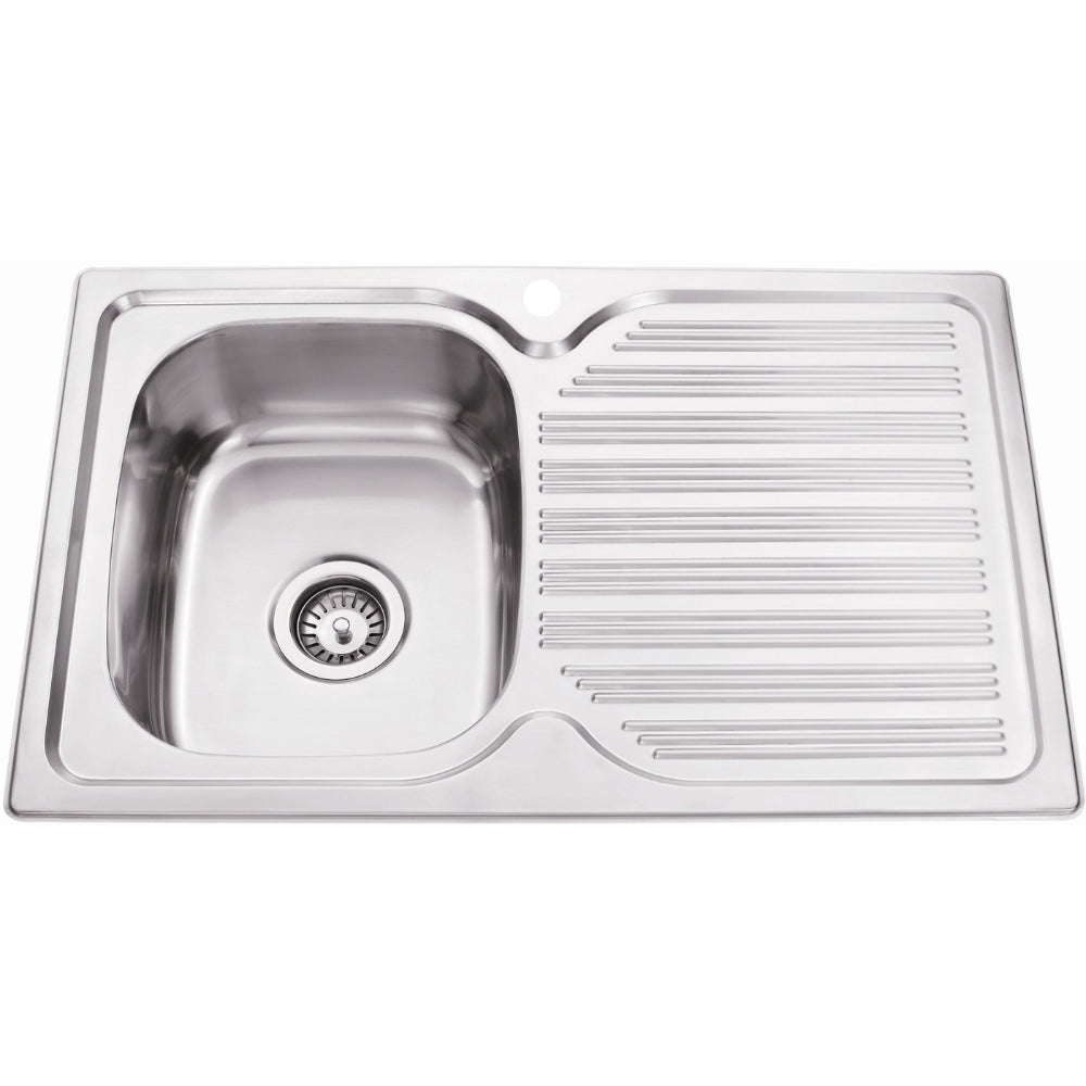 IKON EDEN SINGLE BOWL SINGLE DRAINER LHB SINK STAINLESS STEEL 780MM