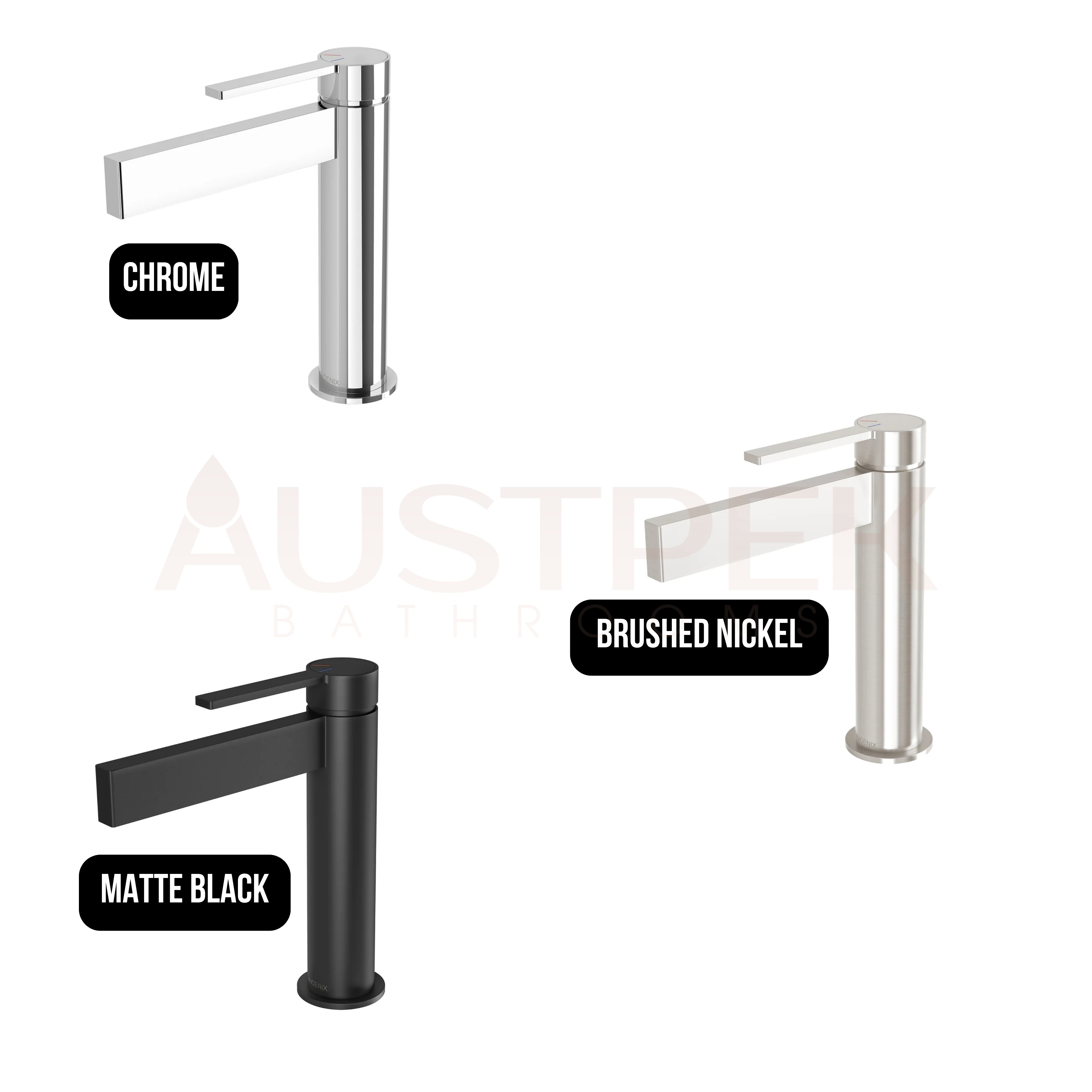 PHOENIX LEXI MKII BASIN MIXER 174MM BRUSHED NICKEL