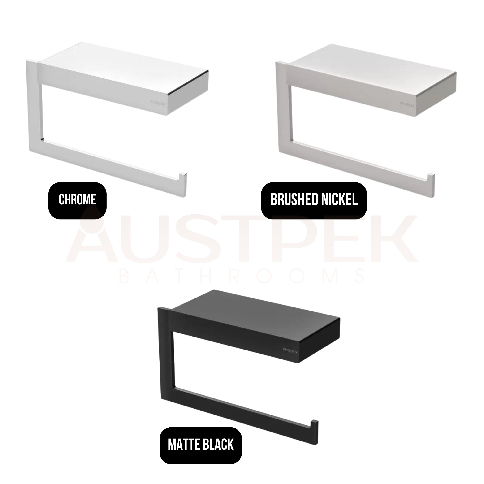 PHOENIX LEXI MKII TOILET ROLL HOLDER 185MM MATTE BLACK