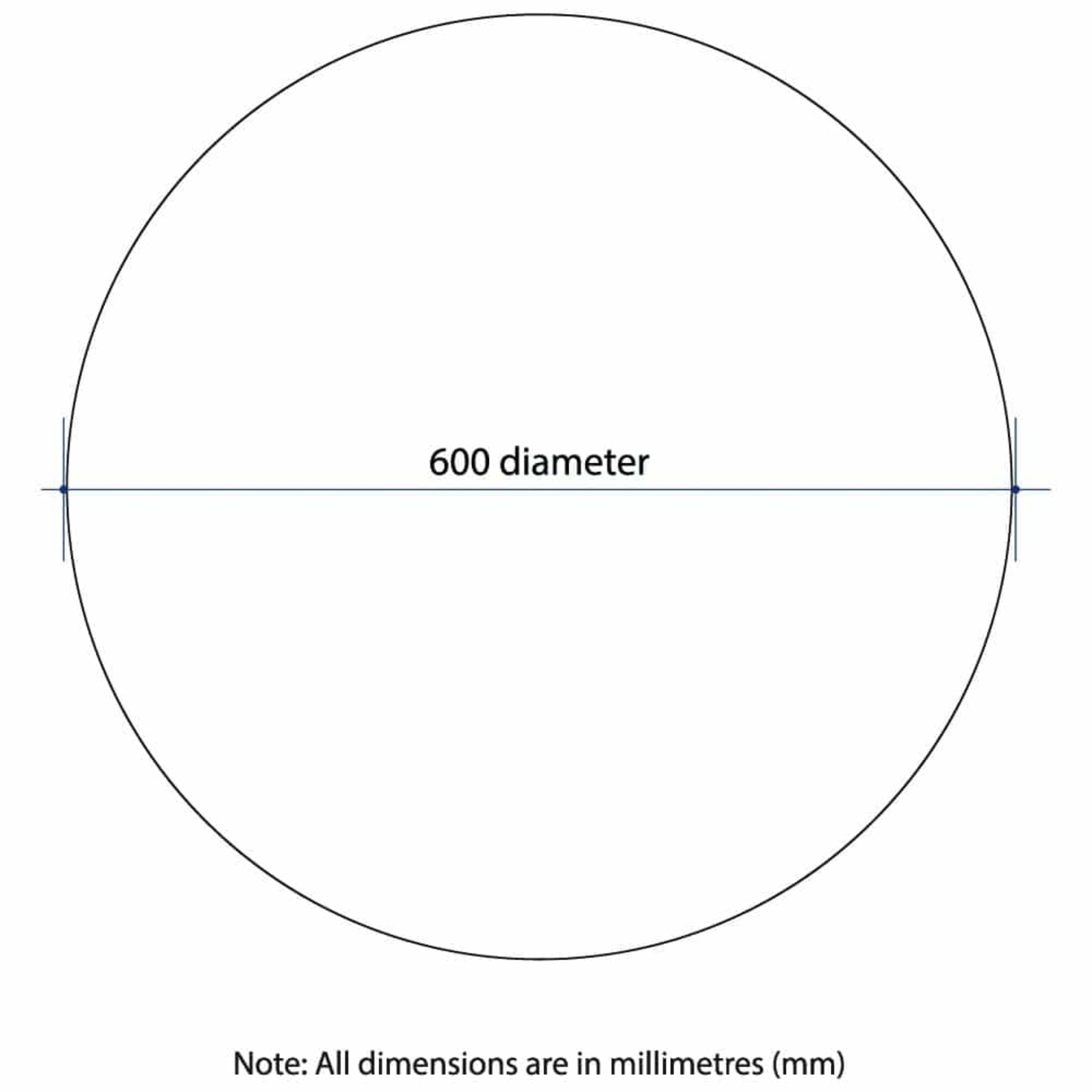 THERMOGROUP ABLAZE ROUND 18MM BEVEL EDGE MIRROR 600MM