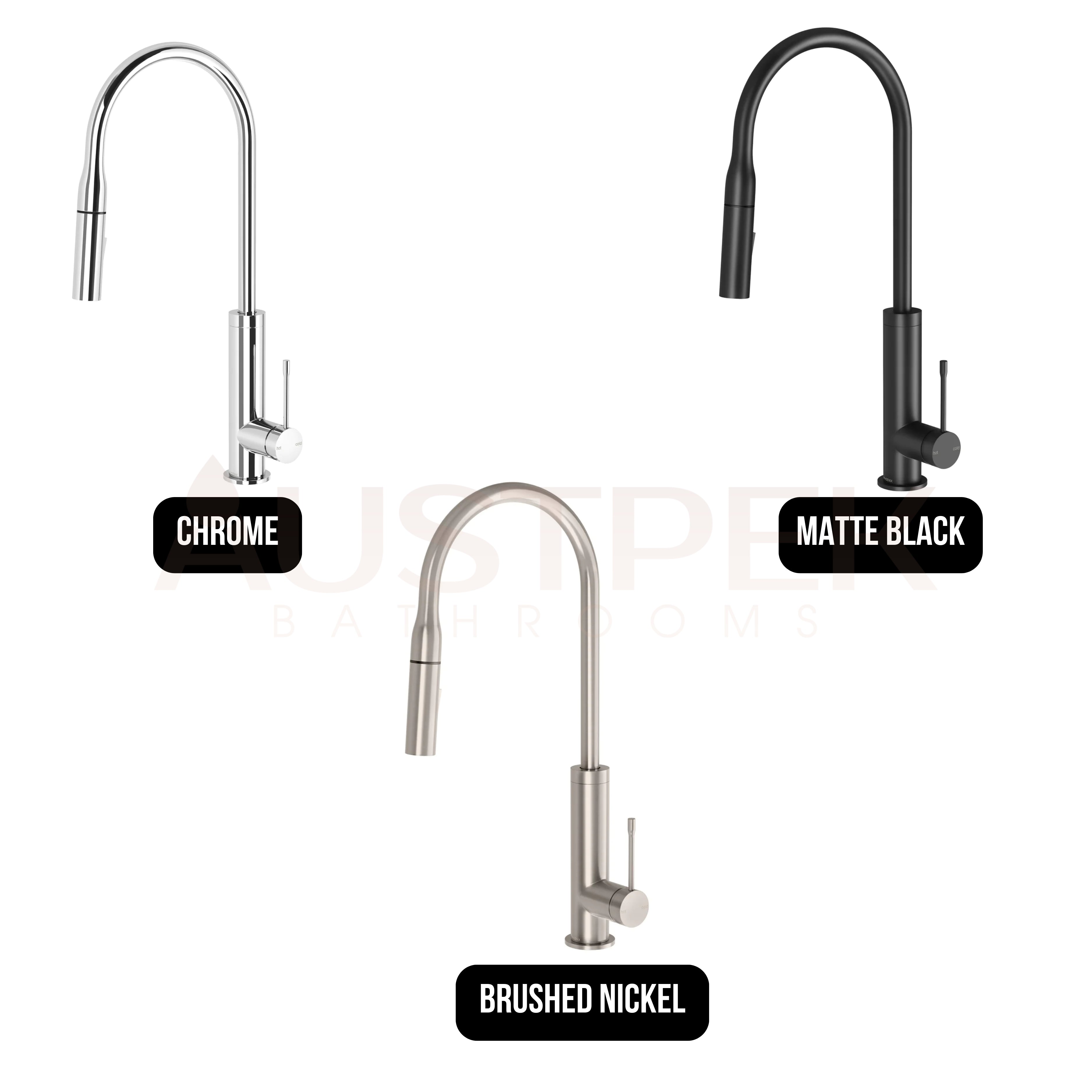 PHOENIX DEJA LEAD FREE PULL OUT SINK MIXER 499MM MATTE BLACK