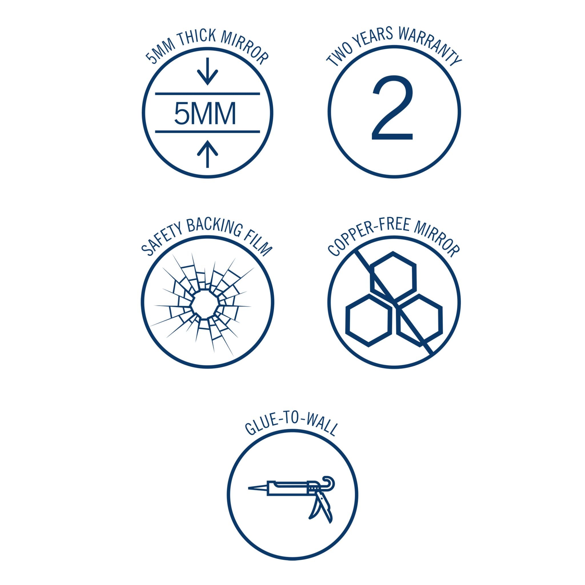 THERMOGROUP ABLAZE ROUND 18MM BEVEL EDGE MIRROR 600MM