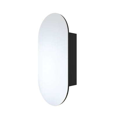 THERMOGROUP ABLAZE PILL SHAPE MIRROR CABINET BLACK 500X1000MM