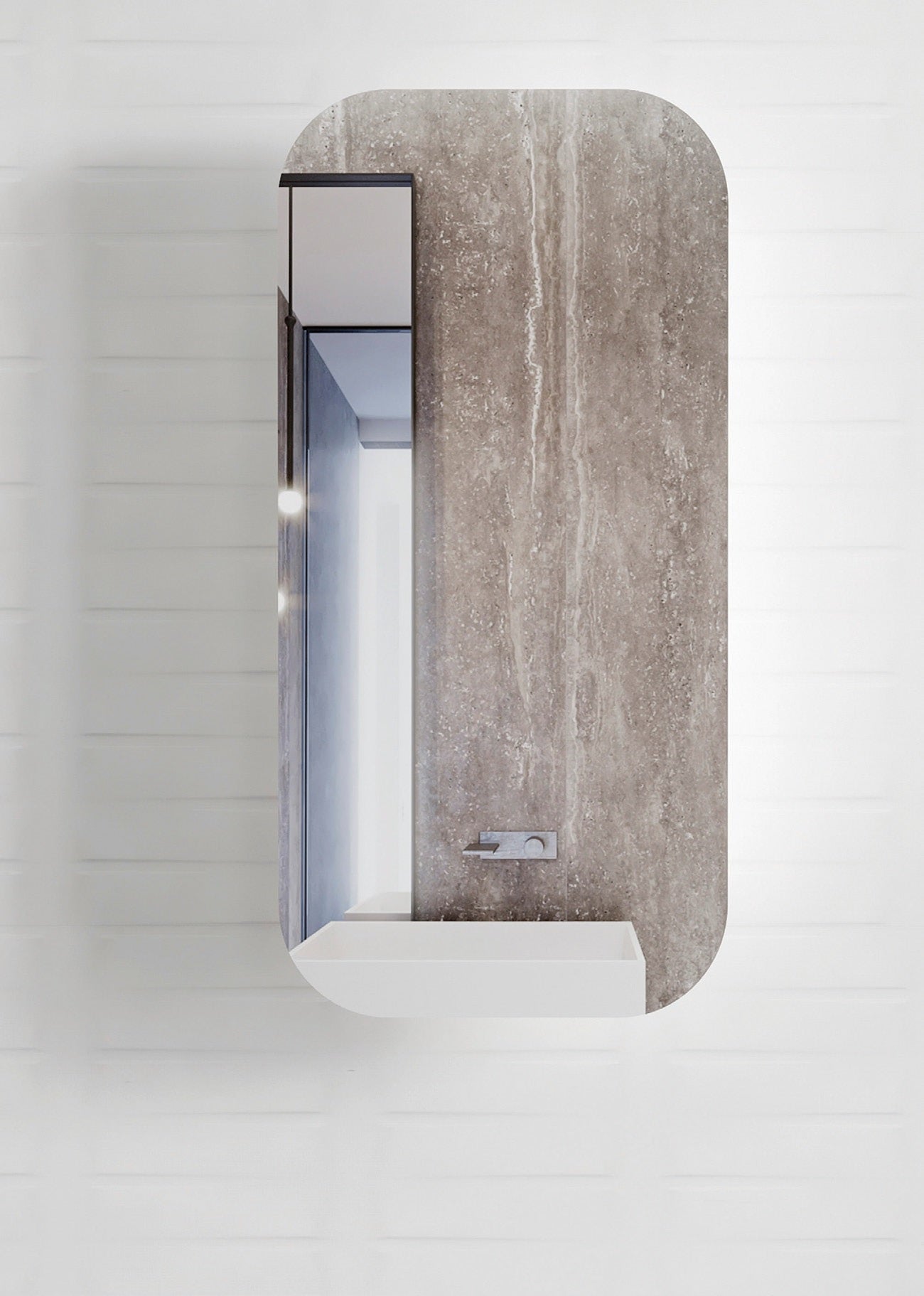OTTI NEWPORT MATTE WHITE SHAVING CABINET 450X900MM