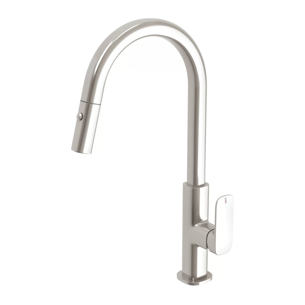 PHOENIX NUAGE LEAD FREE PULL-OUT SINK MIXER 200MM BRUSHED NICKEL