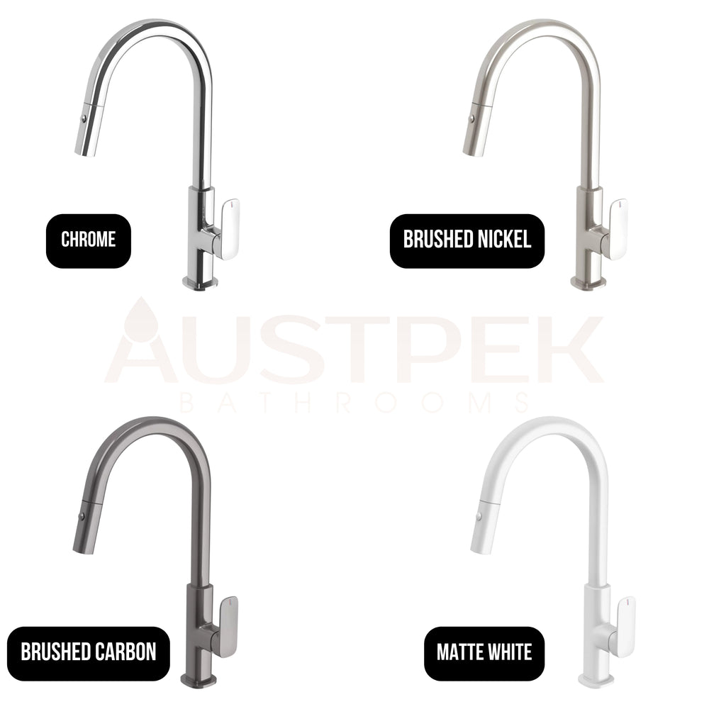 PHOENIX NUAGE LEAD FREE PULL-OUT SINK MIXER 200MM BRUSHED CARBON