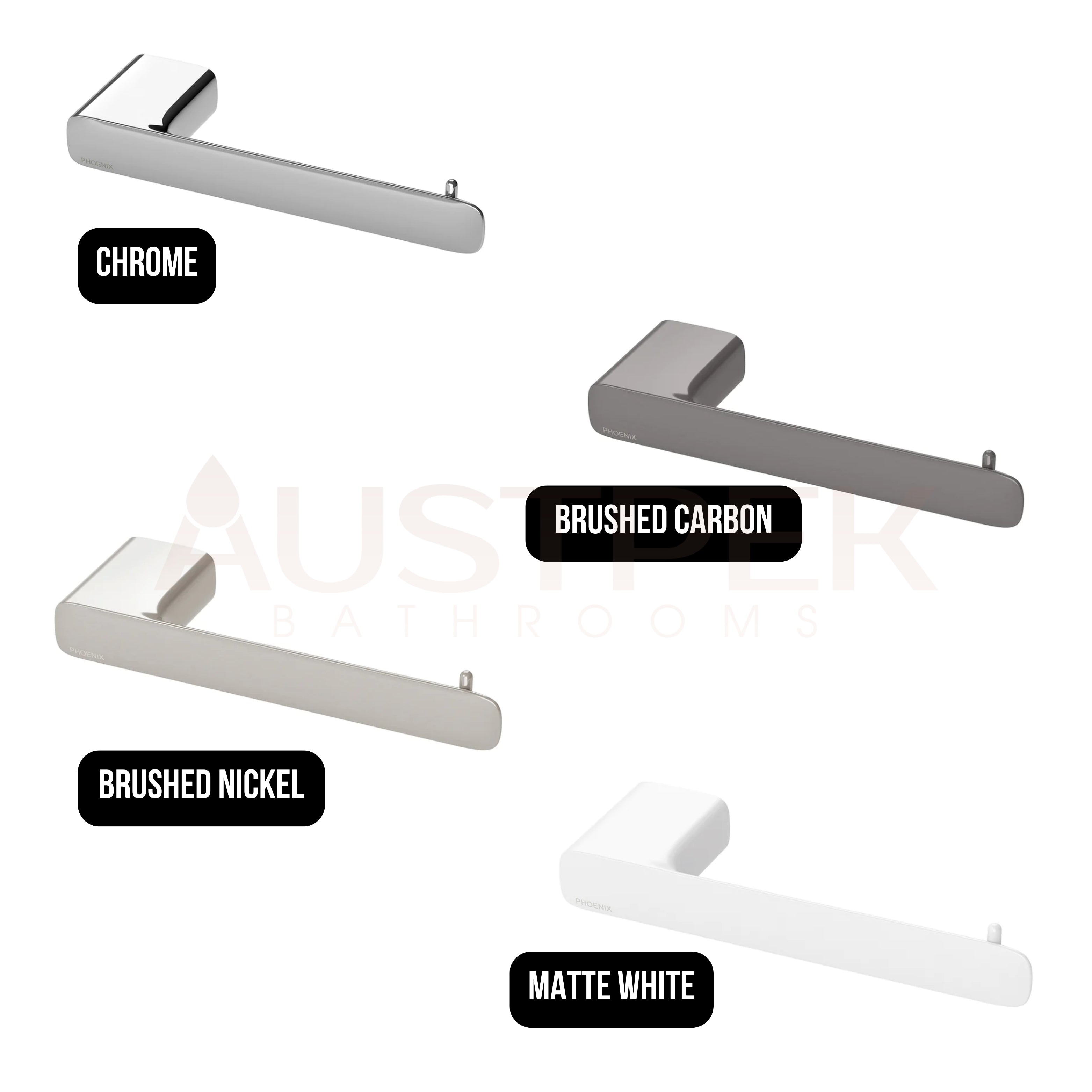 PHOENIX NUAGE TOILET ROLL HOLDER BRUSHED CARBON 187MM