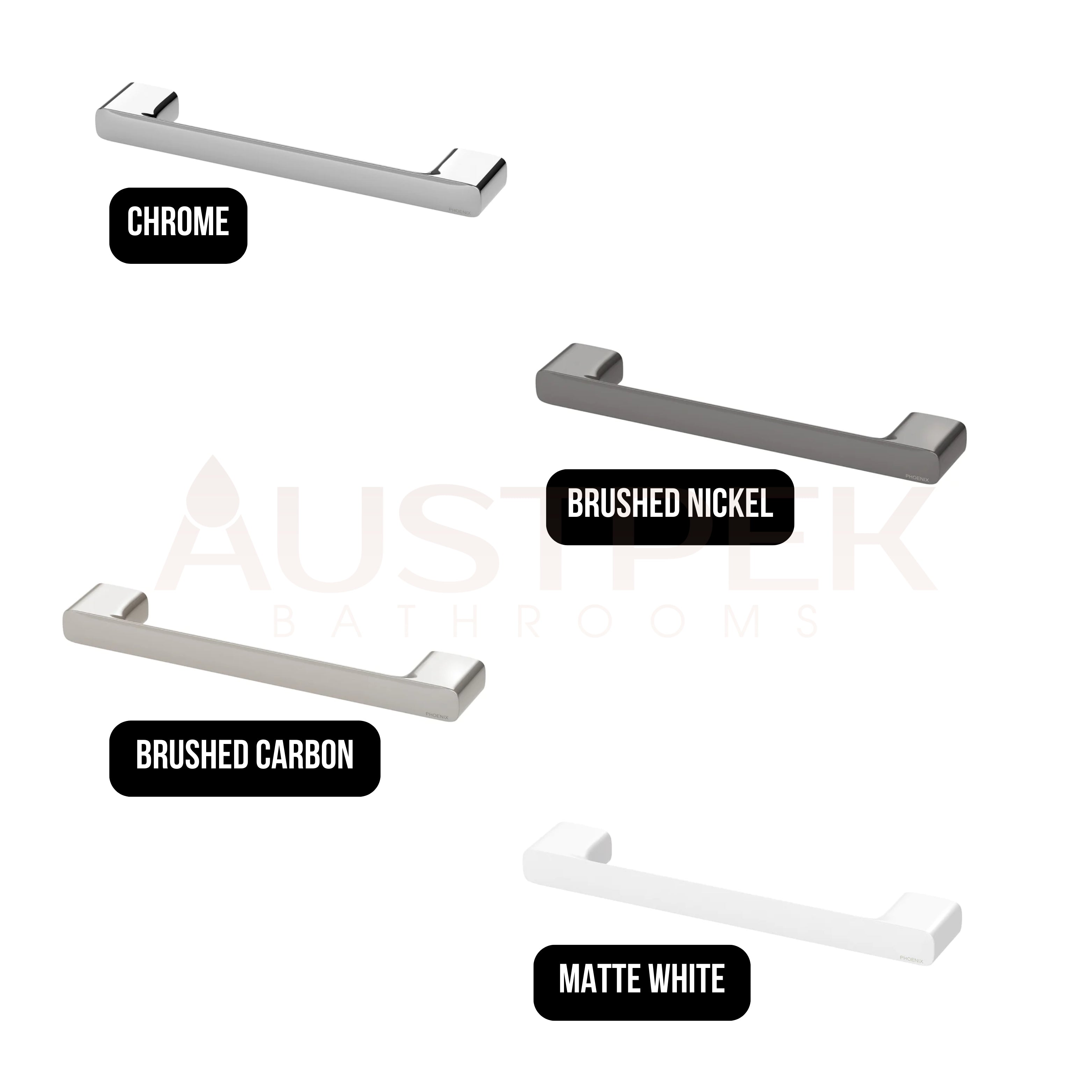 PHOENIX NUAGE NON-HEATED HAND TOWEL RAIL BRUSHED CARBON 290MM