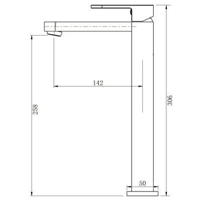 MODERN NATIONAL EVA MINI HIGH RISE BASIN MIXER 306MM CHROME