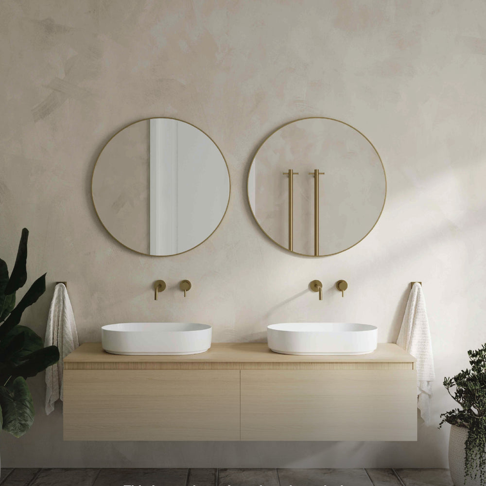 THERMOGROUP ABLAZE ROUND WHITE FRAMED MIRROR 600MM
